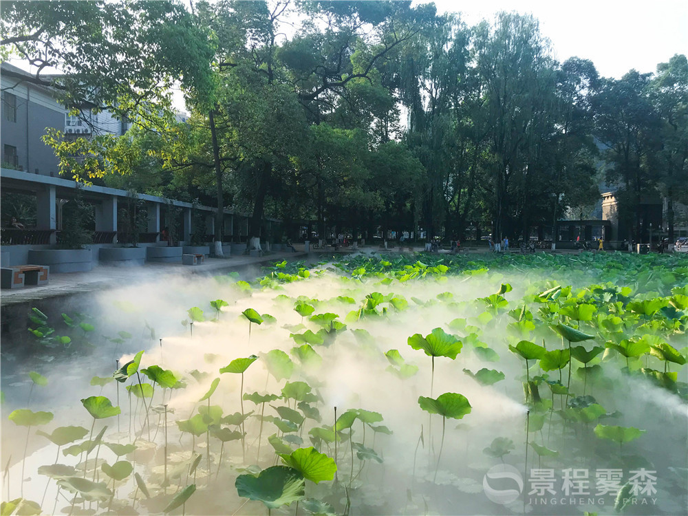 四川大學(xué)望江校區(qū)聽荷池噴霧景觀